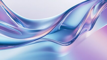 Fototapeta premium Abstract liquid waves in blue and purple, merging and forming unique shapes on a white canvas.
