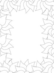 Fototapeta premium All these designs are hand-drawn and unique Flower Border is a Beautiful black and white illustration for adult coloring book, This is a printable Beautiful Zentangle Coloring page for KDP Interior,