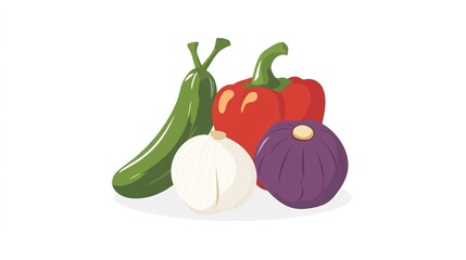 A colorful cartoon-style icon representing tahini cuisine, featuring a vibrant vegetable dish. The illustration highlights fresh ingredients like leafy greens, tomatoes, and other vegetables typically