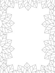 All these designs are hand-drawn and unique 
Flower Border is a Beautiful black and white illustration for adult coloring book,
This is a printable Beautiful Zentangle Coloring page for KDP Interior,