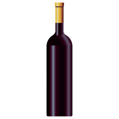 Vector image of a wine bottle icon with a white background