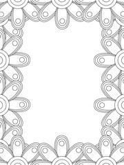 All these designs are hand-drawn and unique 
Flower Border is a Beautiful black and white illustration for adult coloring book,
This is a printable Beautiful Zentangle Coloring page for KDP Interior,