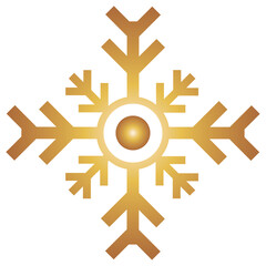 Vector image of a golden snowflake icon on a white background