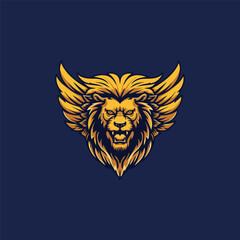 Lion wings logo vector illustration