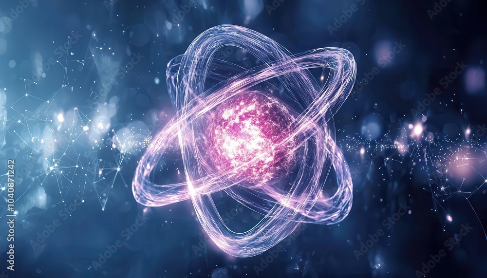 Poster atomic structure visualization with electrons