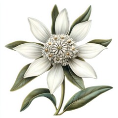 Fototapeta premium Detailed Illustration of Edelweiss Flower