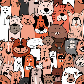 seamless pattern with dogs