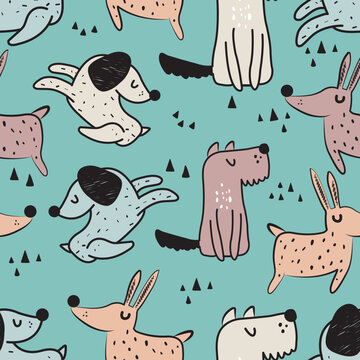 seamless pattern dogs