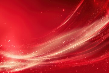 Abstract Red Background with Golden Lights and Swirling Lines for Graphic Design and Website Templates.