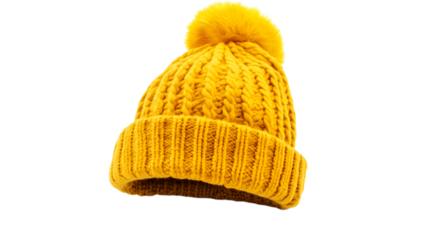 Yellow Winter Hat | Isolated on Transparent Background PNG
