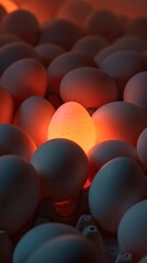 Glowing Egg in a Carton: A Culinary Still Life