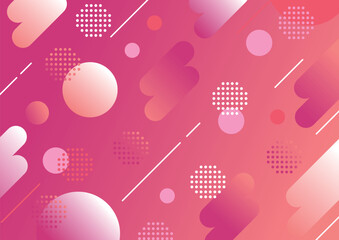 ポップな幾何学図形のグラデーション背景壁紙(ピンク)
