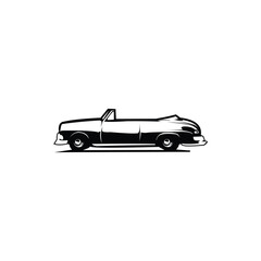 Fototapeta premium vintage car Greased lightning isolated white. appearing from the side. best for logos, badges, emblems, icons. available in eps 10.
