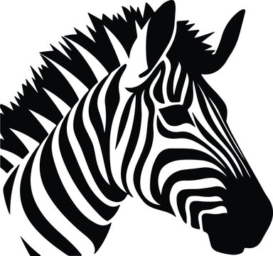 Black silhouette of zebra head