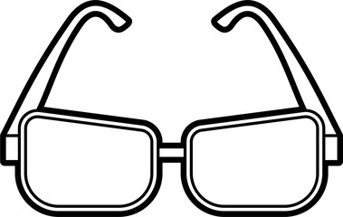 Square glasses outline illustration vector