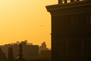 Obraz premium sunset over the city