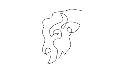 Bison line continuous single line simple illustration art