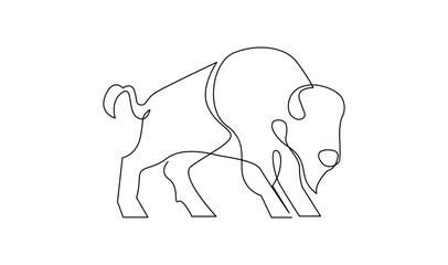 Bison line continuous single line simple illustration art