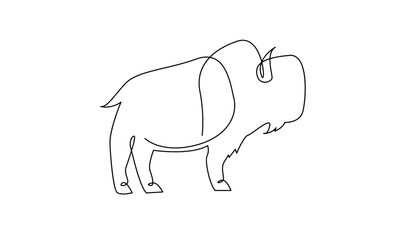 Bison line continuous single line simple illustration art