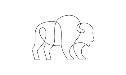 Bison line continuous single line simple illustration art