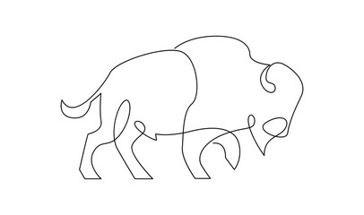 Bison line continuous single line simple illustration art