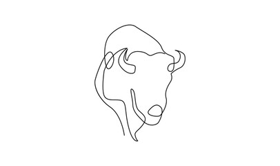 Bison line continuous single line simple illustration art