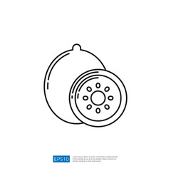 A simple line drawing of a lemon and a sliced lemon, illustrating the fruit's shape and texture.