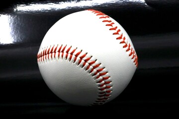 Baseball isolated on black