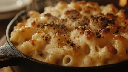 Close-Up Rustic Mac and Cheese Detail