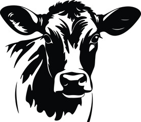 Obraz premium Black silhouette of cattle head