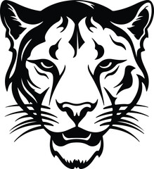 Black silhouette of cougar head