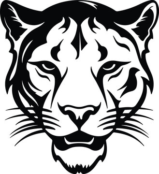 Black silhouette of cougar head