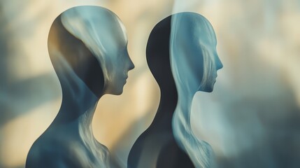 Silhouettes of two people, a powerful image of human connection and mystery