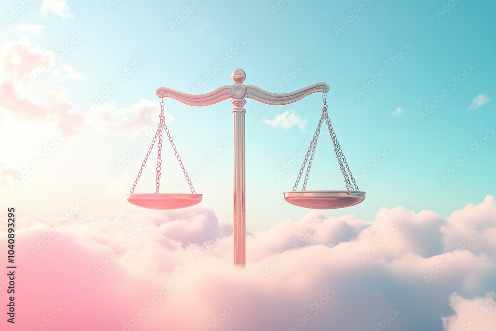 Poster a scale with a background and clouds
