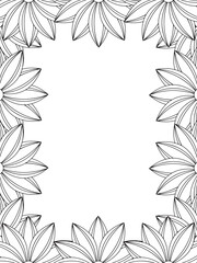 All these designs are hand-drawn and unique 
Flower Border is a Beautiful black-and-white illustration for adult coloring book,
This is a printable Beautiful Zentangle Coloring page for KDP Interior,