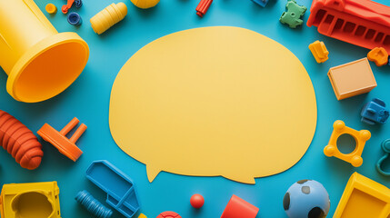 Playful Learning materials Setup in Cartoonist Flat Lay