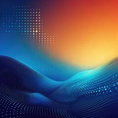 Obraz premium a vibrant abstract background featuring a deep blue gradient transitioning from darker shades to lighter tones. Overlay a subtle dotted pattern, adding texture and visual interest. ai