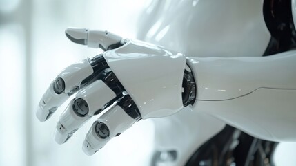 A humanoid robot caregiver, compassionate design with caregiving skills and medical assistance tools, Futuristic style