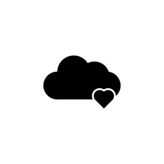 Favorite cloud storage vector icon. vector  Cloud and heart glyph icon on white background..eps