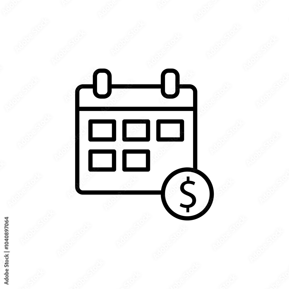 Poster pay day calendar vector icon. vector flat simple linear illustration for web and app..eps
