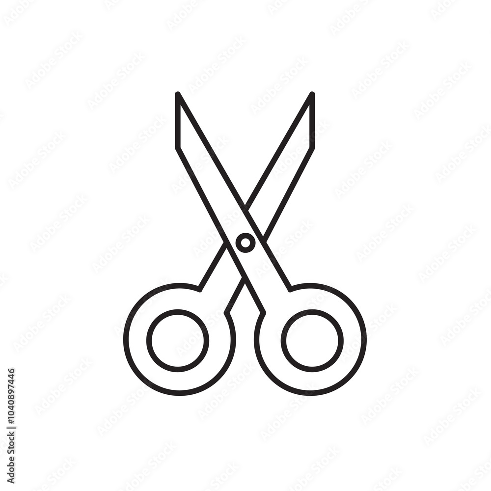Poster scissors line icon. simple flat black scissors outline trendy style illustration for web and app..ep
