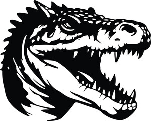 Naklejka premium Black silhouette of Desmatosuchus head