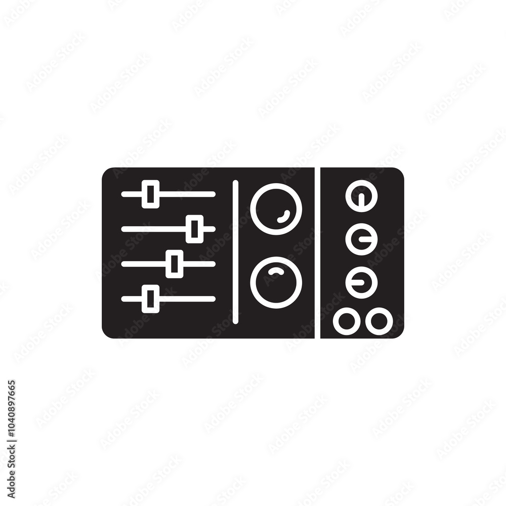 Poster sound mixer console vector icon.simple flat black trendy style illustration for web and app..eps