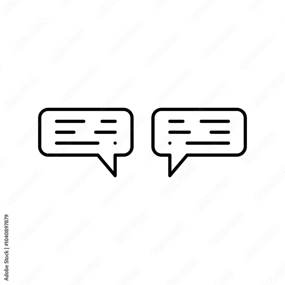 Poster speech bubbles messages outline icon. vector chat simple line illustration for web and app..eps