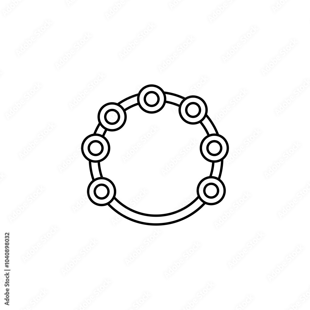 Poster tambourine line icon.vector flat trendy style illustration for web and app..eps