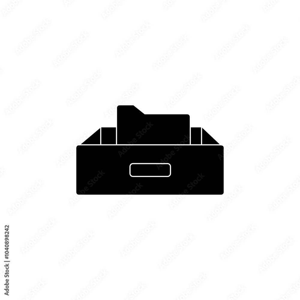 Poster archive folder vector icon. vector flat black simple trendy style illustration for web and app..eps