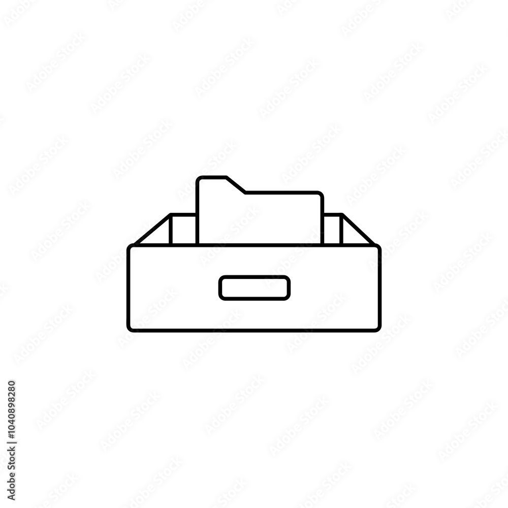 Poster archive folder vector icon.vector flat black linear illustration for web and app..eps