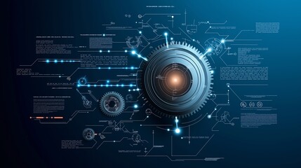 Futuristic Gear with Technology Interface Design