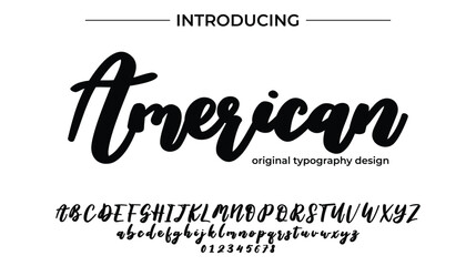 American Font Stylish brush painted an uppercase vector letters, alphabet, typeface