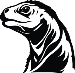 Obraz premium Black silhouette of Doedicurus head